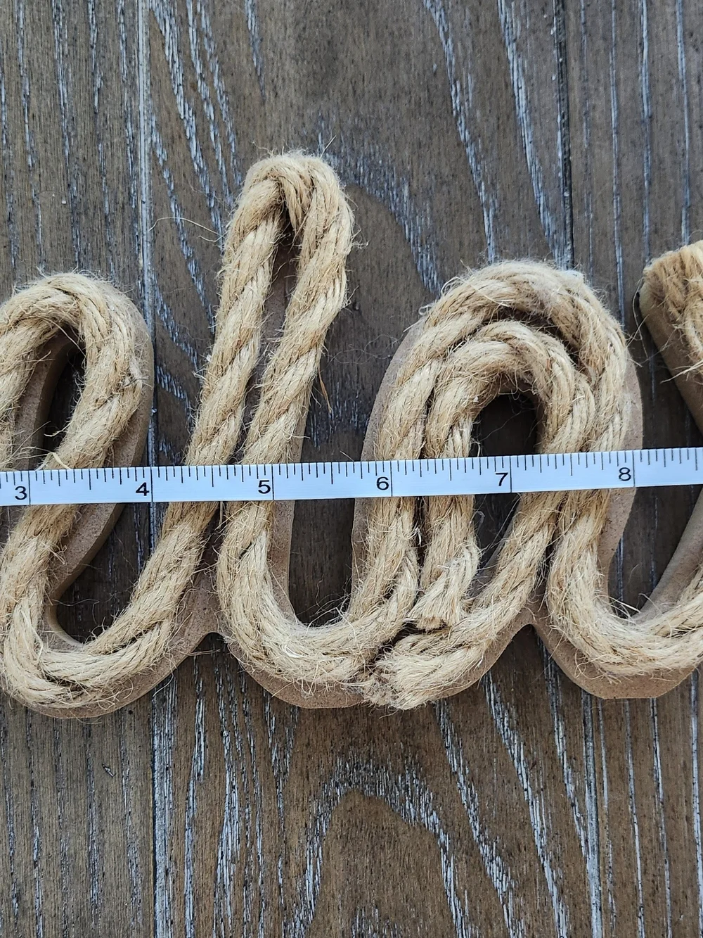 Pottery Barn Natural Rope Script Wall Word Decor